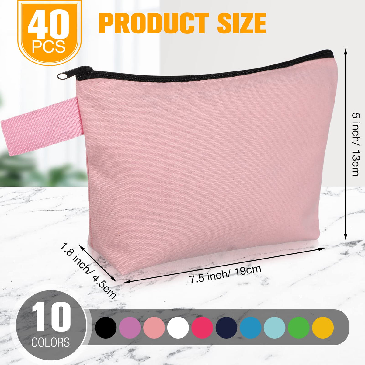 Frienda canvas makeup bag bottom travel pouch shown for on-the-go storage.