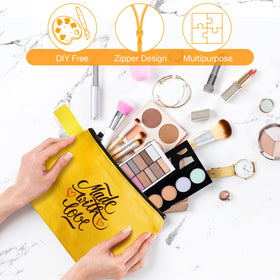 Frienda blank canvas makeup pouch for DIY customization and personal expression.