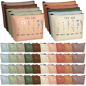 Frienda God Says You Are cosmetic bag with boho floral for daily makeup storage