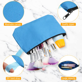 Frienda zipper pouch closeup highlights durable canvas and smooth texture.