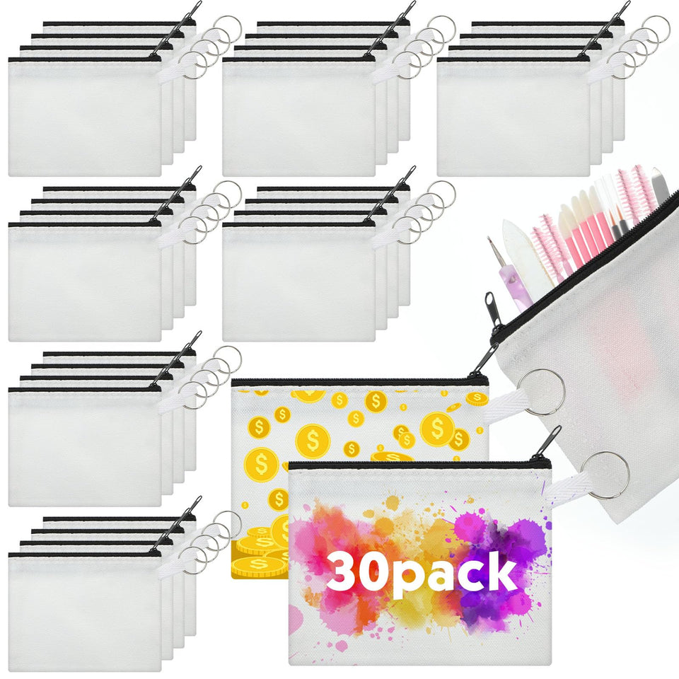 Frienda sublimation blank small coin canvas bag front view for DIY cosmetics