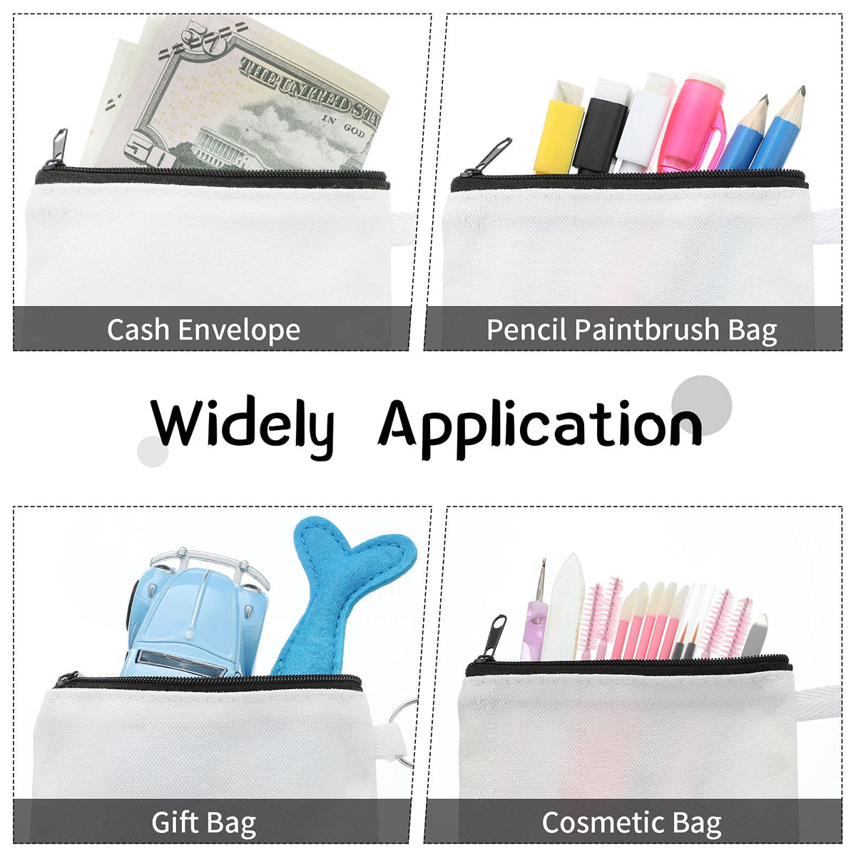 Frienda sublimation blank small coin canvas bag durable canvas texture