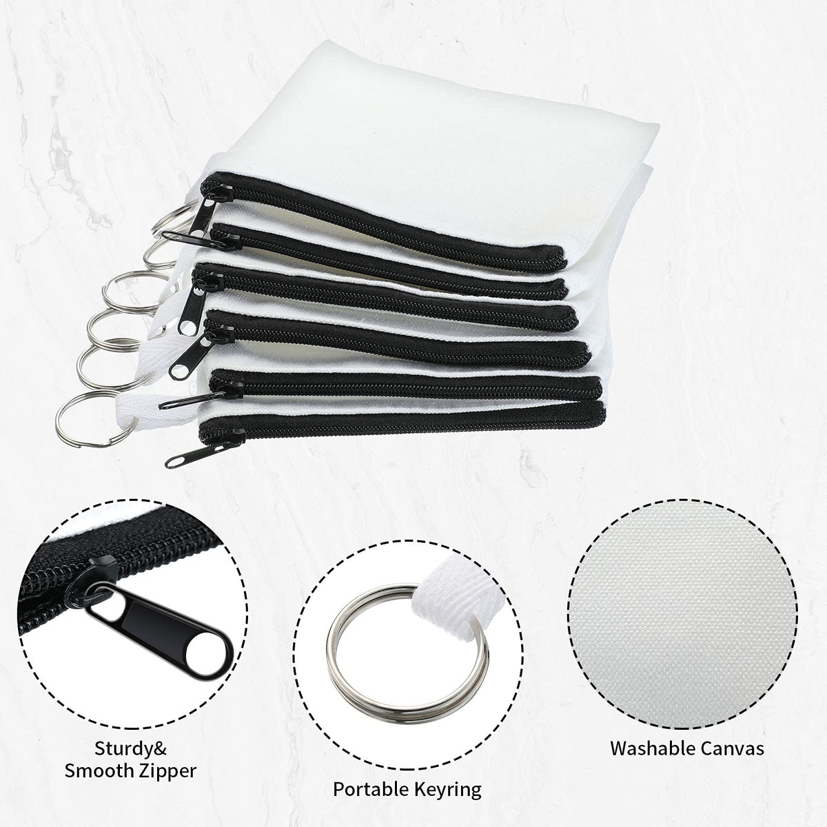 Frienda sublimation blank small coin canvas bag side view shows compact travel option