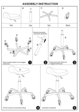 FRNIAMC saddle stool nylon casters glide quietly on any floor