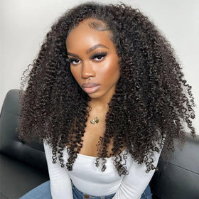 Frodio kinky curly half wig 20 inches demonstrates natural movement for dynamic styling.