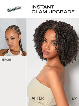 Frodio Veralux micro twist curly texture for lightweight volume and bounce.