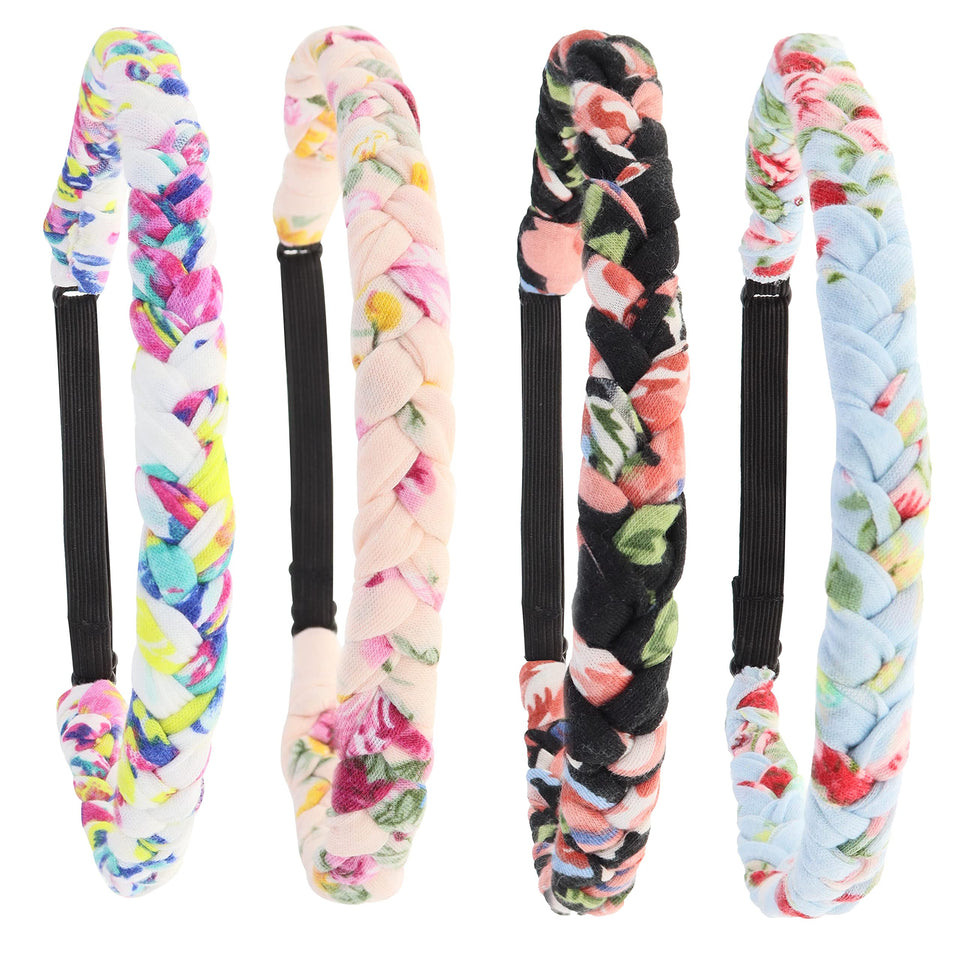 FROG SAC 4 floral headbands with adjustable back for comfy all-day wear