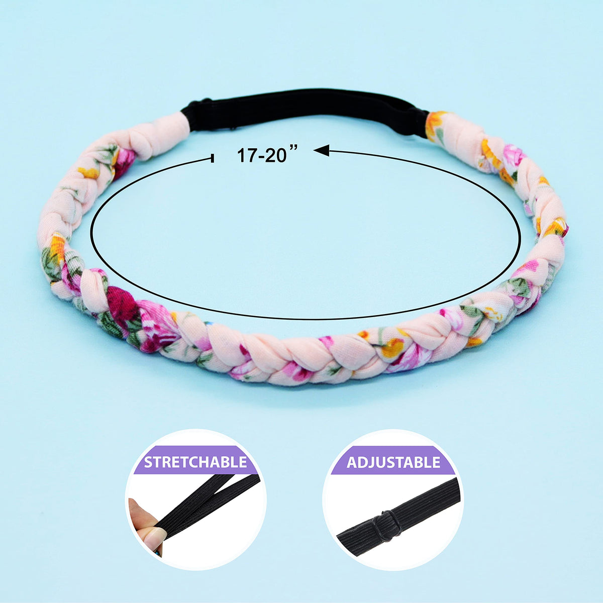 FROG SAC women's fit floral headbands staying secure during yoga and workouts
