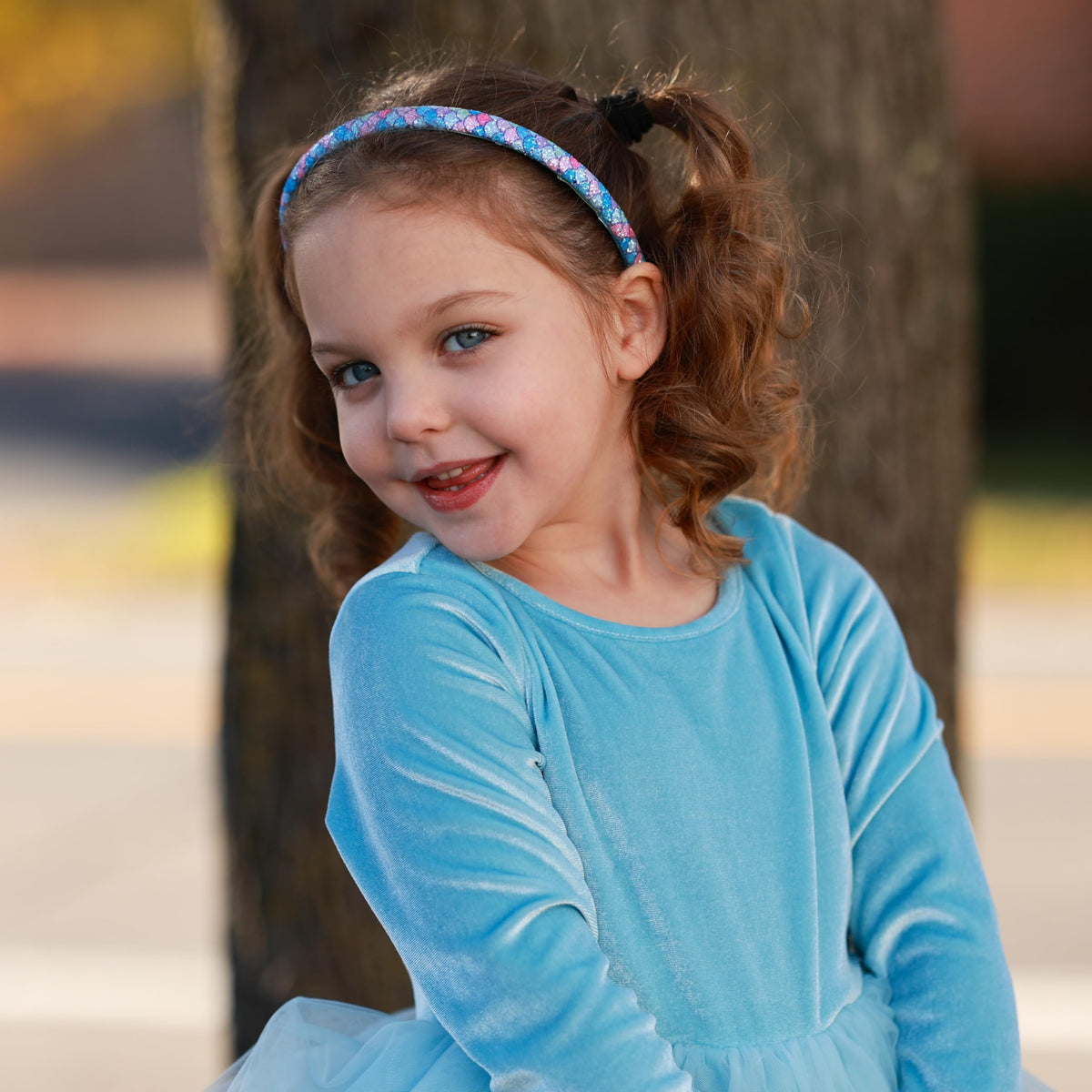 FROG SAC mermaid glitter headband blue brightens outfits while the non-slip lining stays comfy