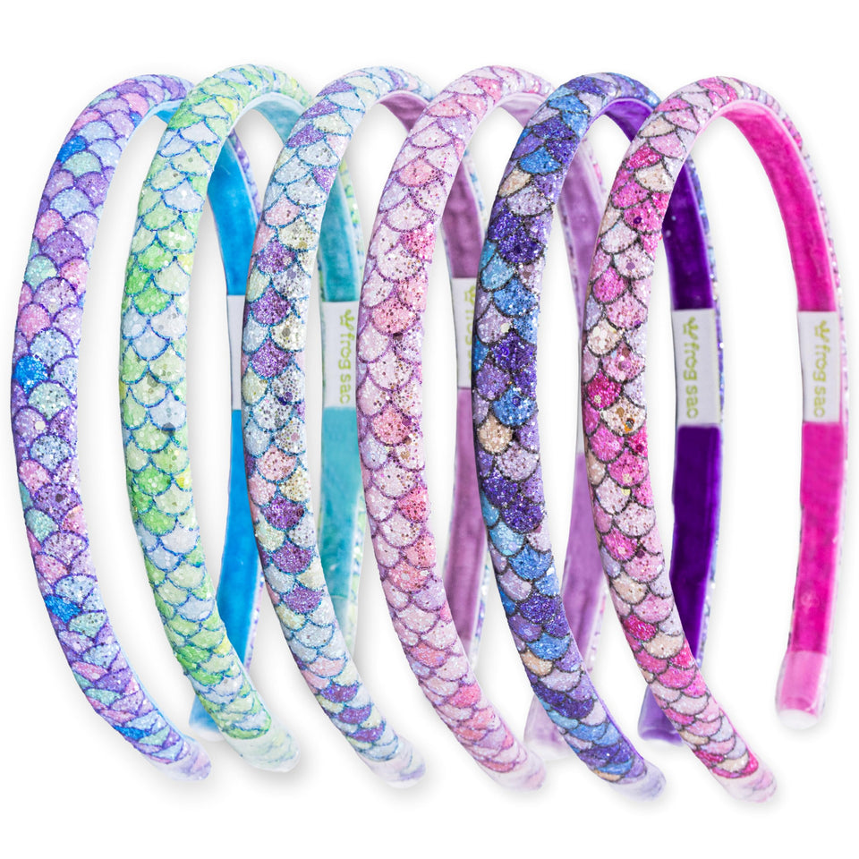 FROG SAC mermaid glitter headband pink keeps hair neatly in place at school