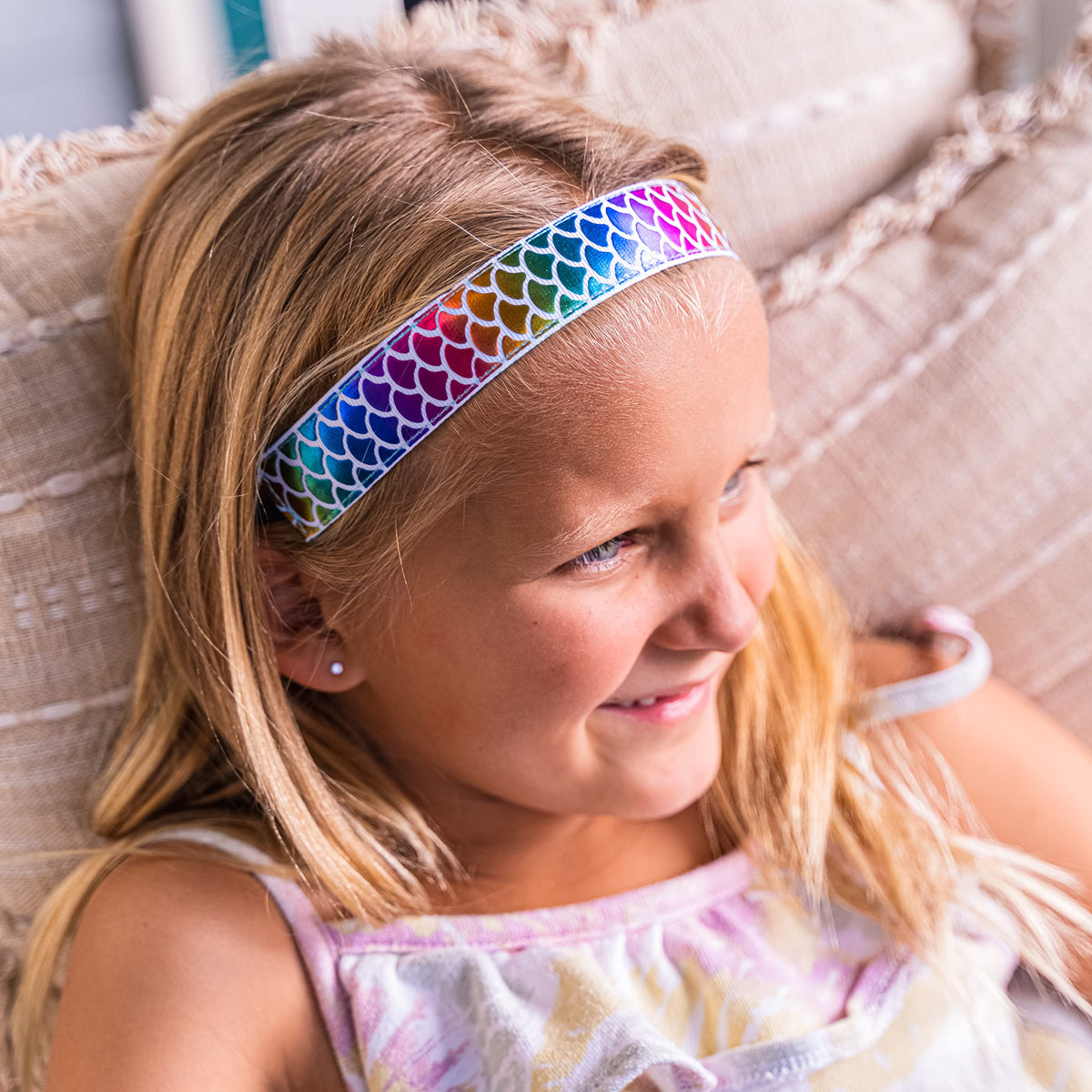 FROG SAC Mermaid headband adjusts to fit kids through teens
