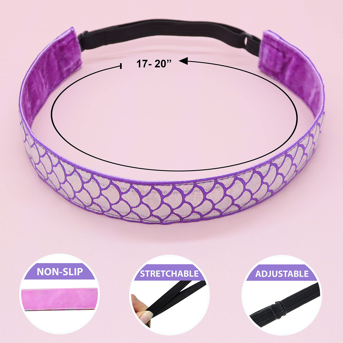 FROG SAC Mermaid headband features metallic print for shimmer