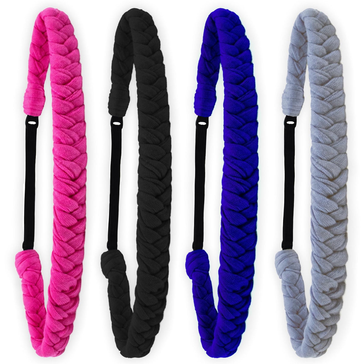FROG SAC 4 braided headbands with adjustable back for all day comfort