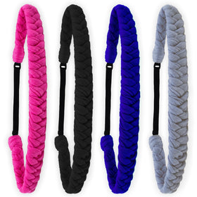 FROG SAC 4 braided headbands with adjustable back for all day comfort