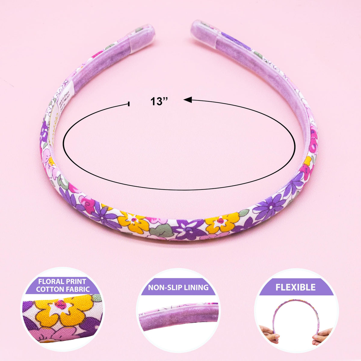 FROG SAC six headbands for girls in black to keep hair in place at school