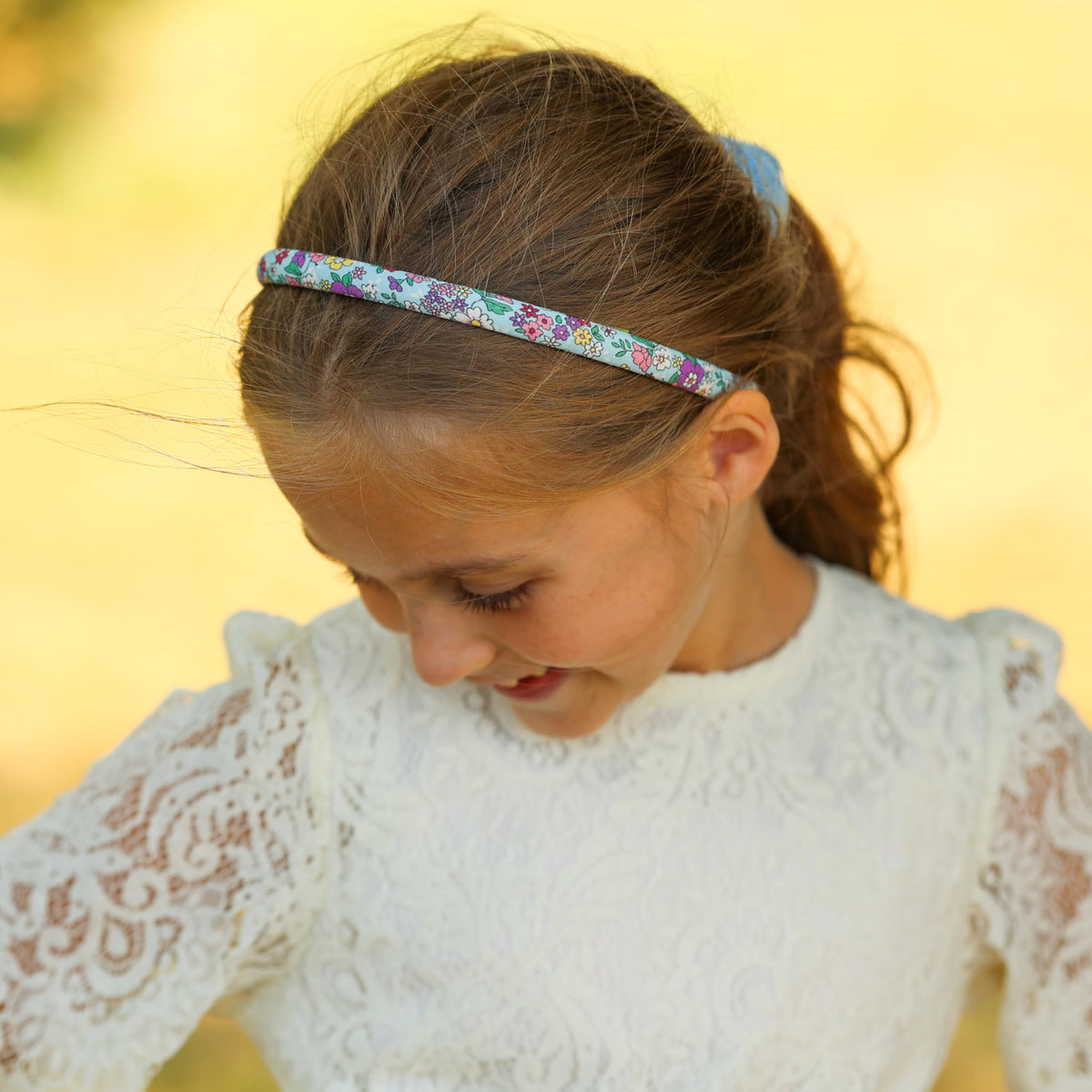 FROG SAC six headbands for girls in blue for flexible styling during play