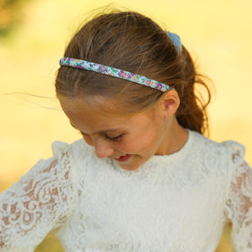 FROG SAC six headbands for girls in blue for flexible styling during play