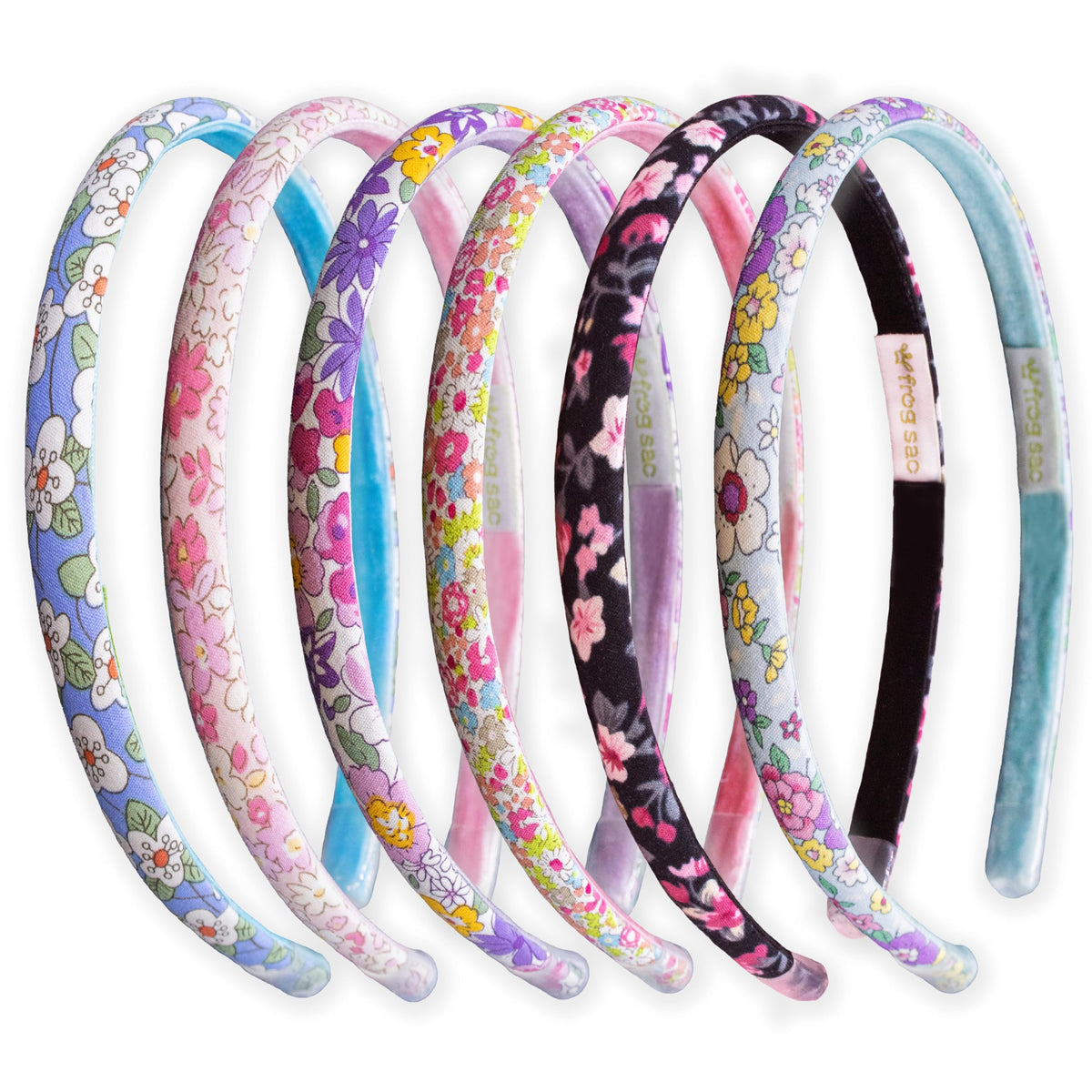 FROG SAC six headbands for girls in pink with non-slip velvet lining for daily wear