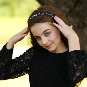 FROG SAC six headbands for girls in white with lightweight sparkle for dress-up days