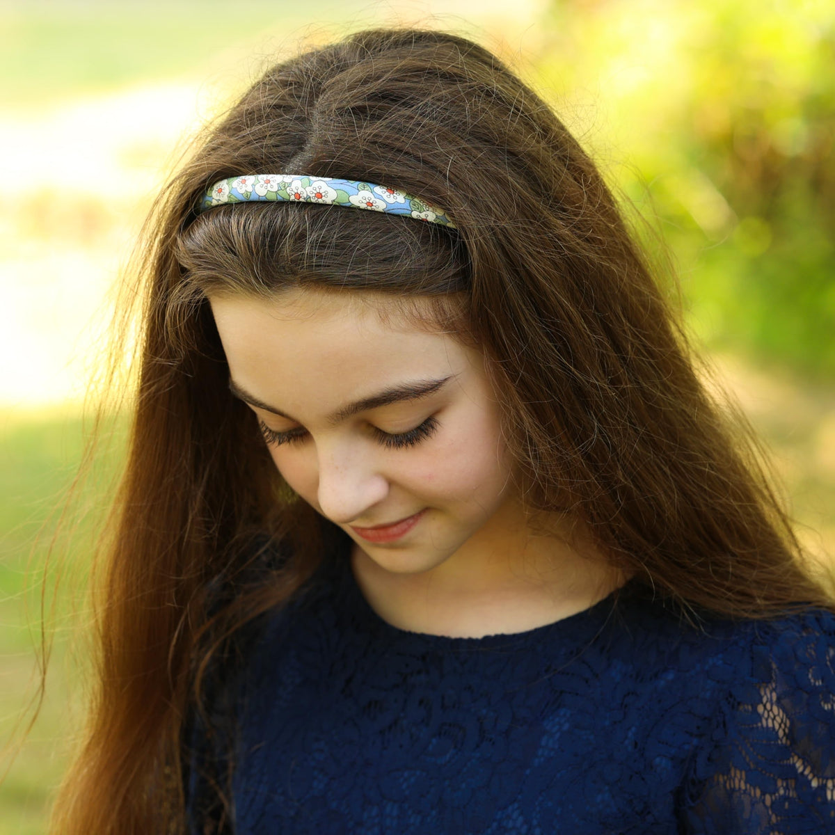 FROG SAC glitter-mermaid-floral-headbands-blue coordinates with summer outfits