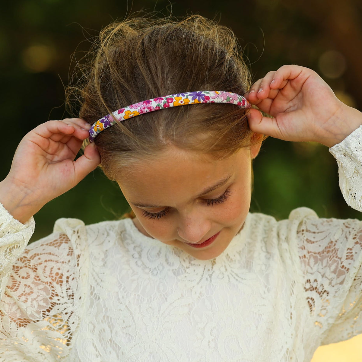 FROG SAC glitter-mermaid-floral-headbands-pink featuring pink floral glitter detail for outfits
