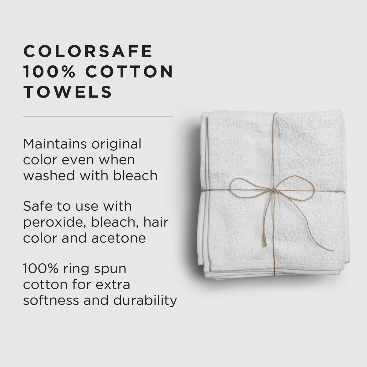 Fromm ColorSafe towel features double-stitched hem for durable salon performance.