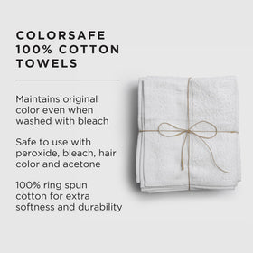 Fromm ColorSafe towel features double-stitched hem for durable salon performance.