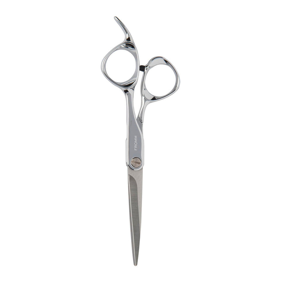 Fromm Explore 5-75-inch hair cutting shears close-up with beveled blade for precise cuts
