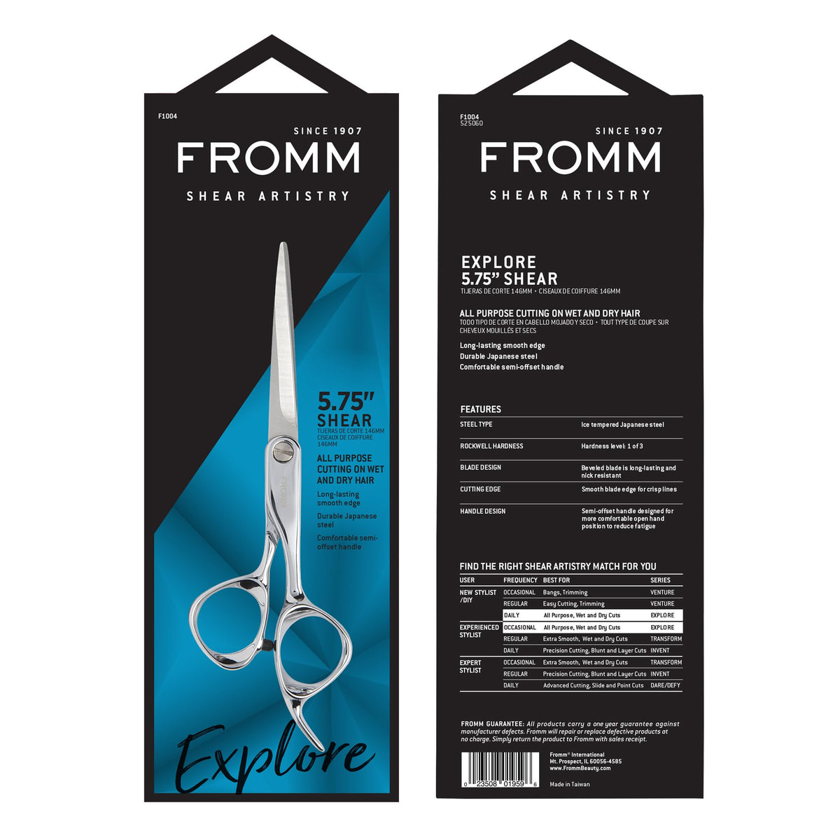 Polished mirror-finish surface on Fromm Explore thinning shears