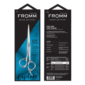 Polished mirror-finish surface on Fromm Explore thinning shears