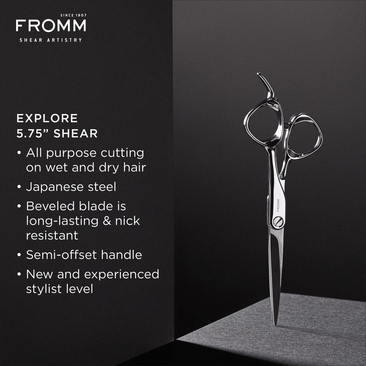 Fromm Explore thinning teeth visible for a blended finish