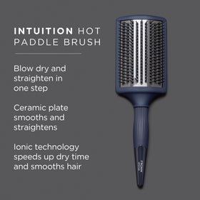 Fromm Intuition paddle brush in action, ready to heat for faster styling.