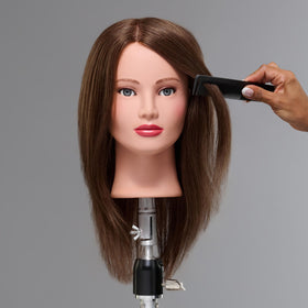 Fromm Penelope 21-inch head helps accurate sizing and demos.