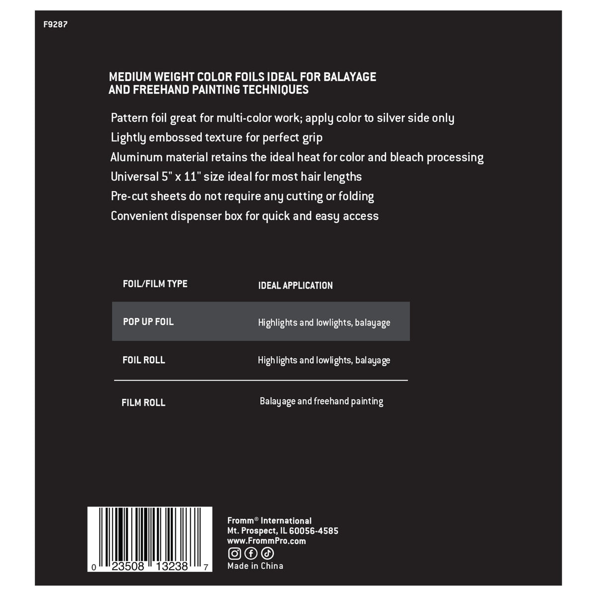 Fromm 500-sheet zebra foils ideal for busy salon sessions.