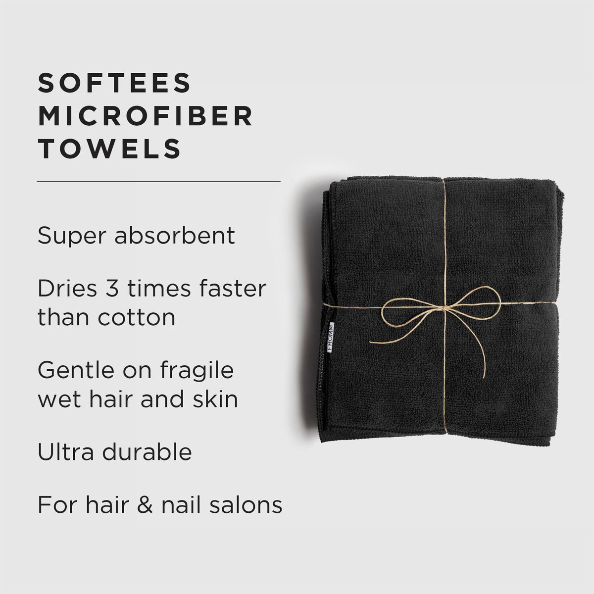 Fromm Softees microfiber towel with a soft texture that treats clients gently.