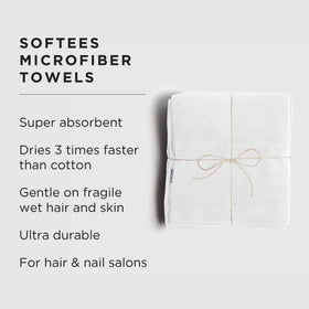 Fromm Softees ultra-soft fabric towel ideal for delicate wet hair and skin care.