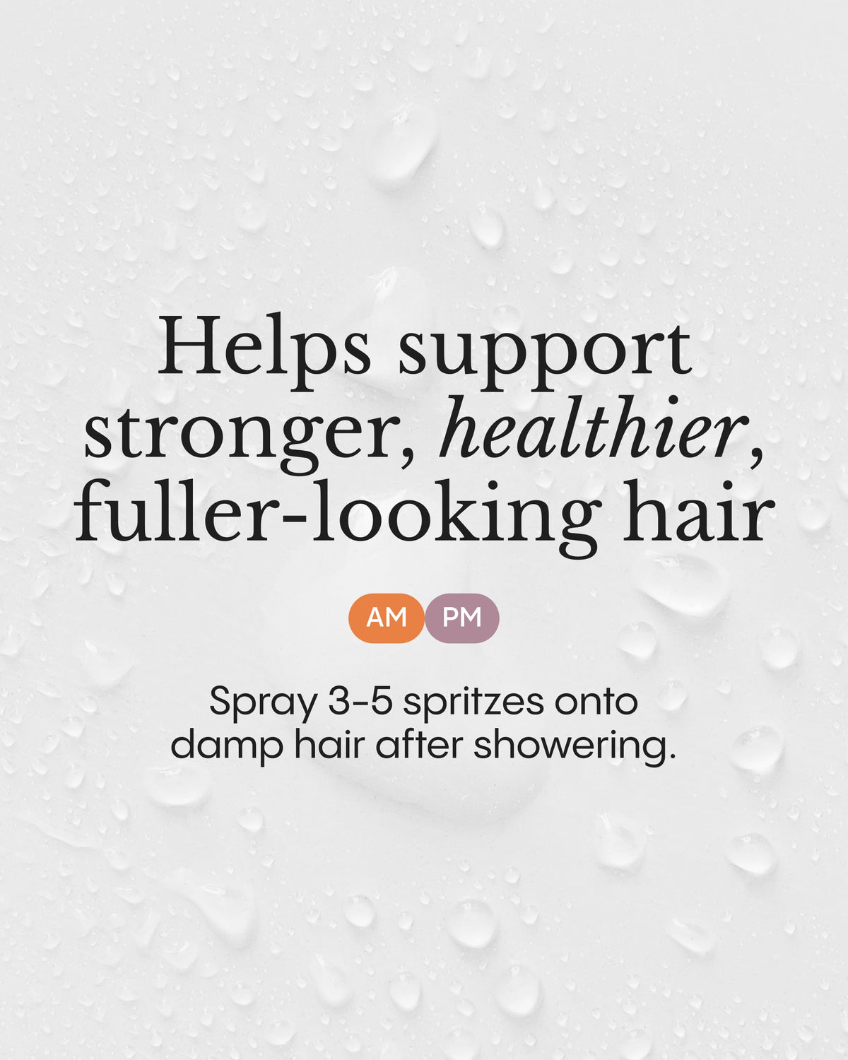 FRØYA Hair close-up shows smoother, shinier strands after misting.