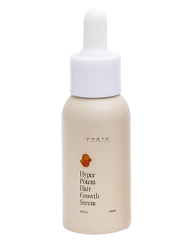 Frøya Hyper Potent Serum bottle close-up for scalp nourishment and healthy-looking hair.