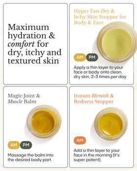 FRØYA soothing balm jar showing calming relief for irritated skin