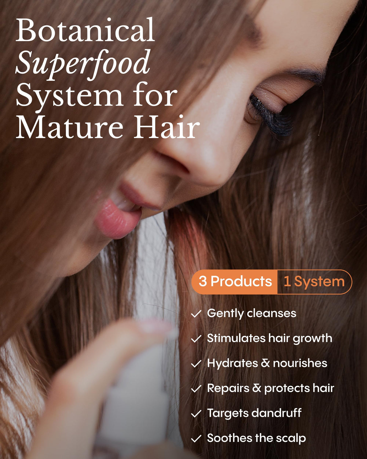 Frøya Organics Thickening Growth Rosemary Spray bottle for scalp hydration.