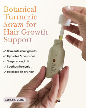 Frøya serum on scalp during massage demonstrating soothing hydration.