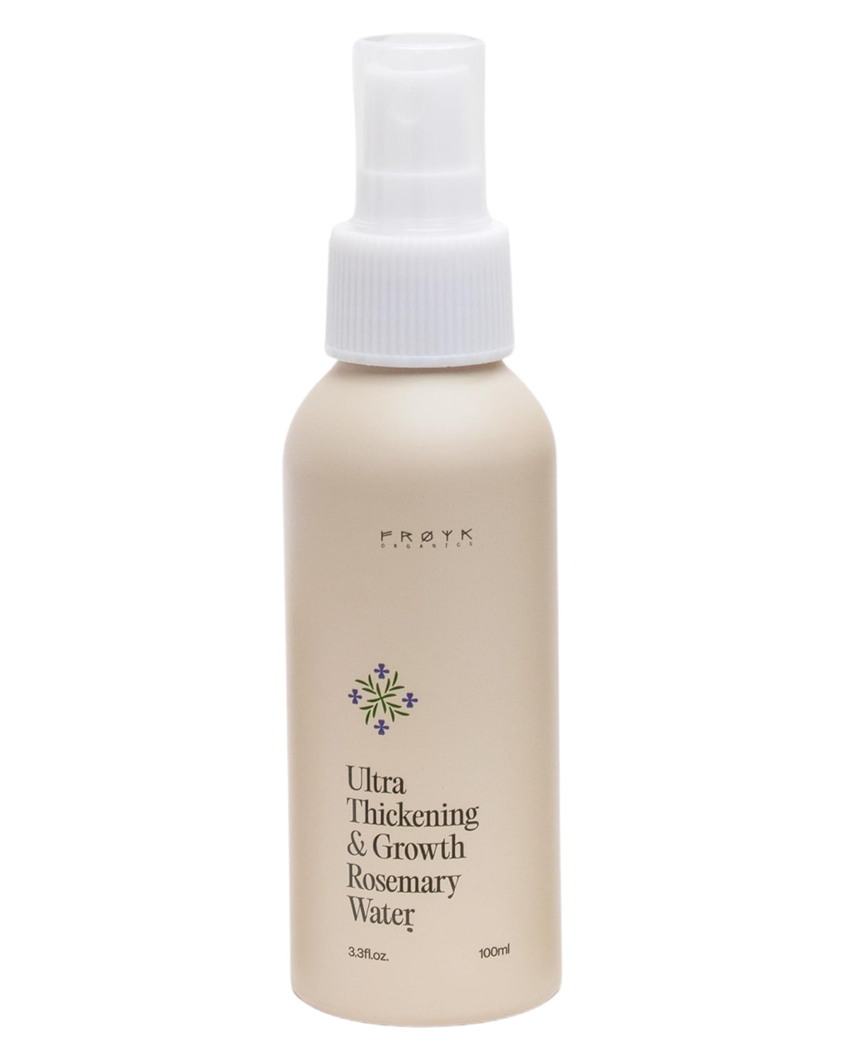 FRØYA Ultra Thickening Rosemary Water Spray refreshing damp hair for scalp hydration.
