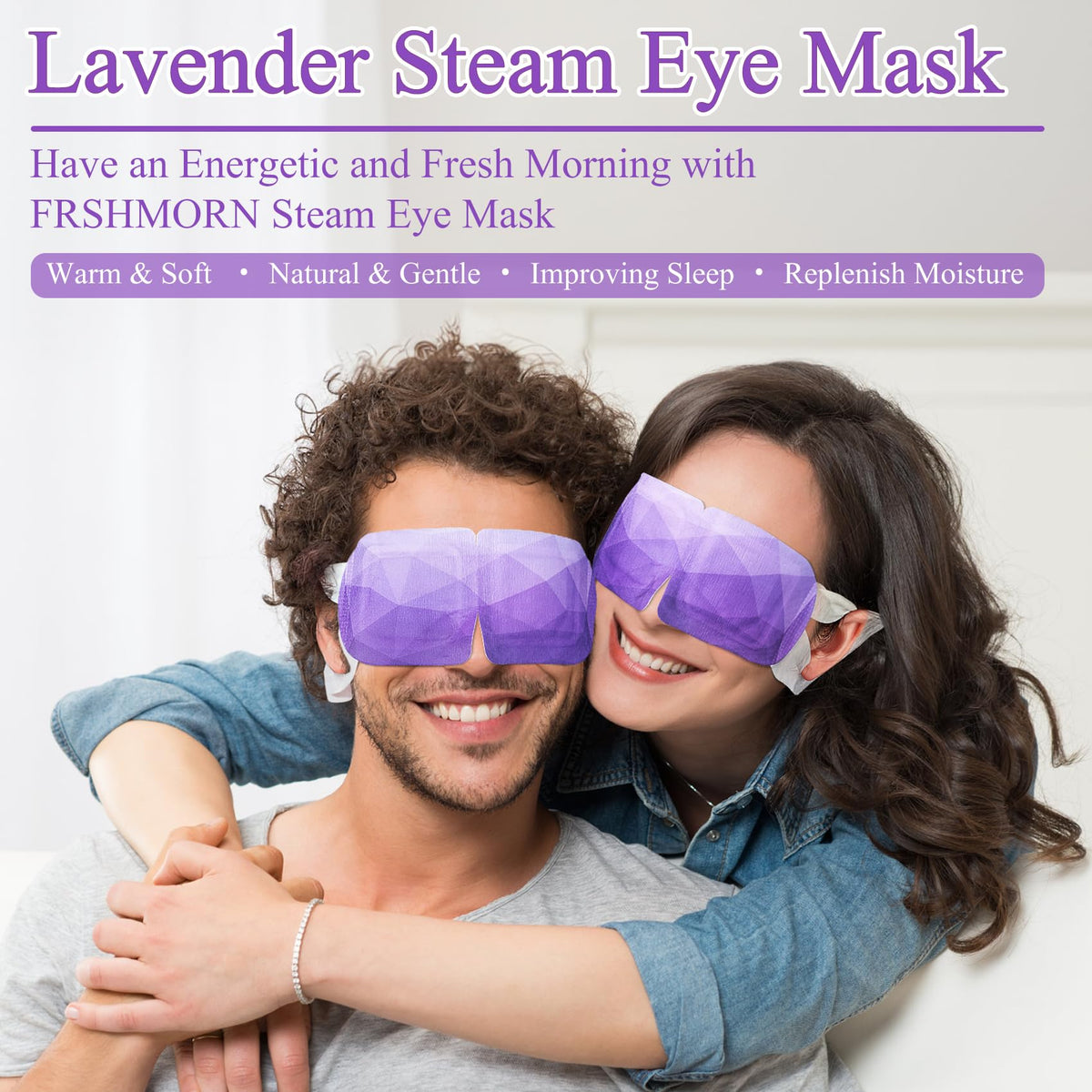 FRSHMORN steam eye mask open packaging releasing warming moisture.