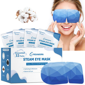 FRSHMORN 32-pack steam eye mask box for convenient daily use and sharing