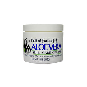 Fruit of the Earth Aloe Vera Cream jar close-up for hydration