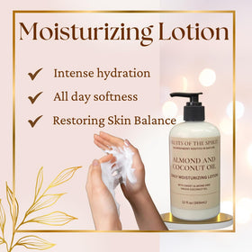 Fruits of the Spirit lotion cream texture swatch demonstrates rich, non-greasy hydration