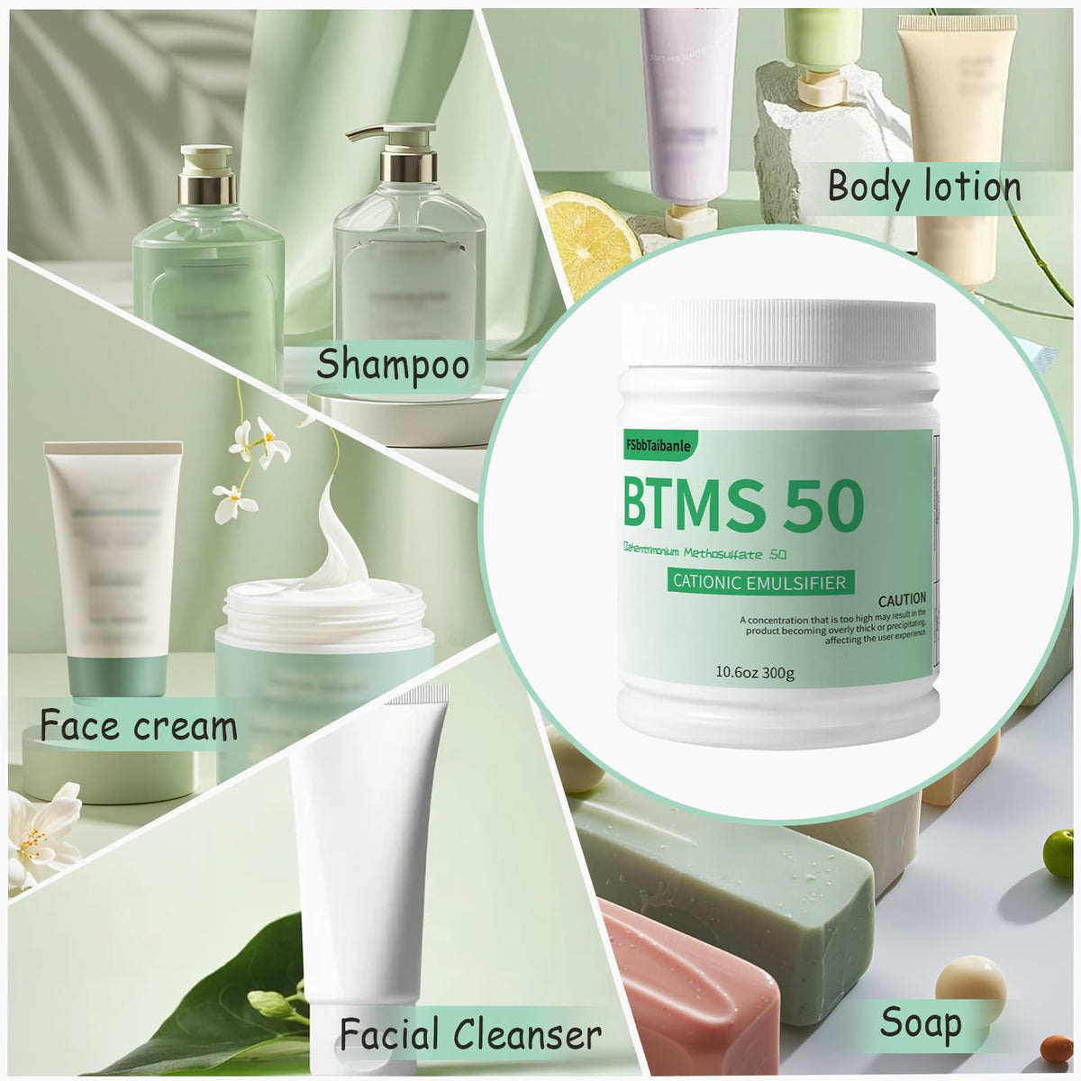 FSbbTaibanle BTMS-50 easy-melt granules ensuring uniform blends for conditioners.