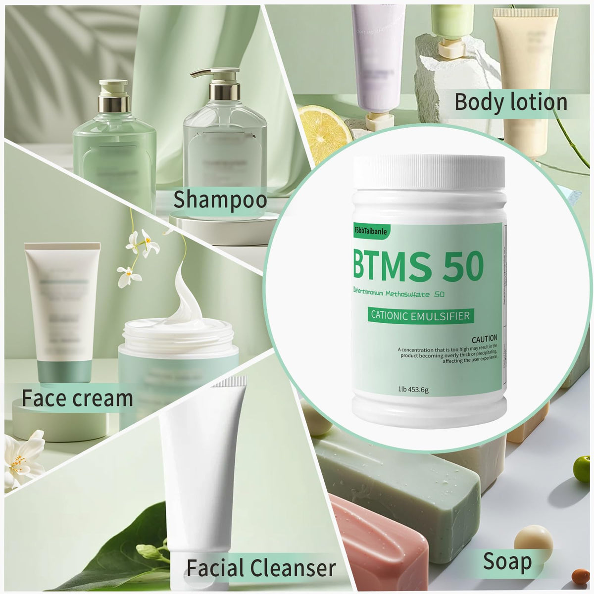 FSbbTaibanle BTMS-50 granules texture shot showing easy melting and blending