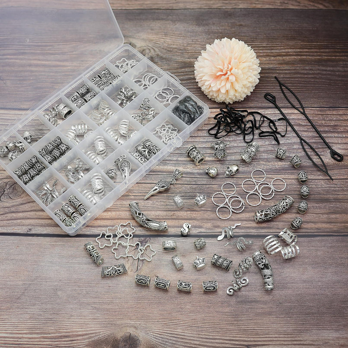 Fscwlmon metal clips for braids add secure Viking style for hair.