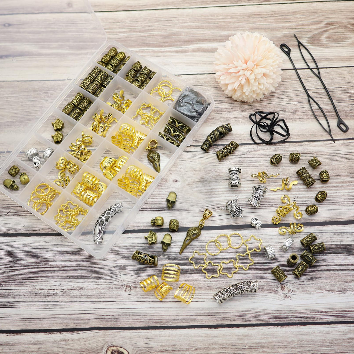 Fscwlmon Viking braid beads Norse set adds expressive hair styling.
